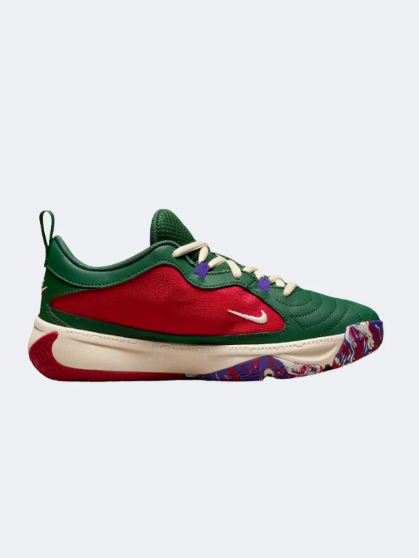 Quick lacing Nike Freak 5 Gs-Girls Basketball Basketball Shoes Red/Purple/Gold