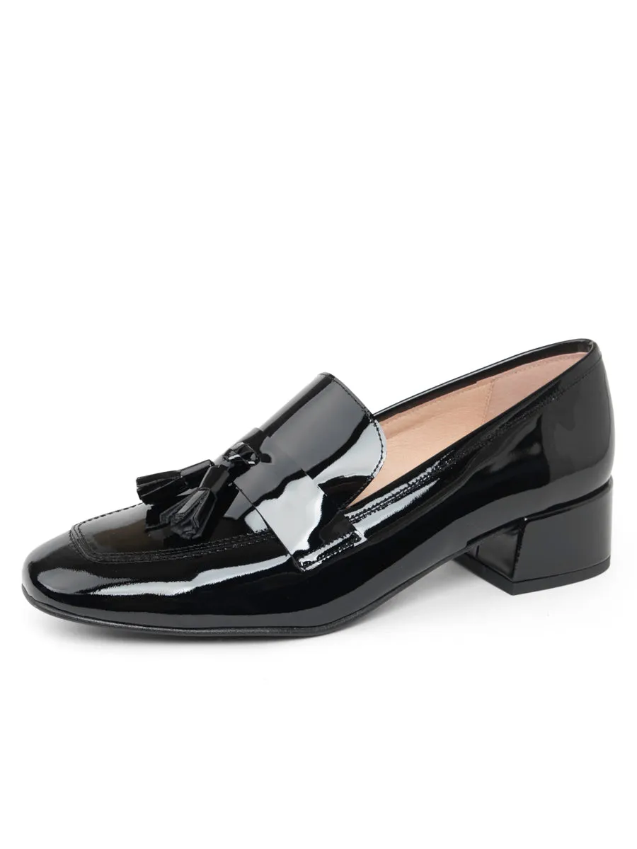 Beckham Block Heel Tassel Loafer Skin Soft
