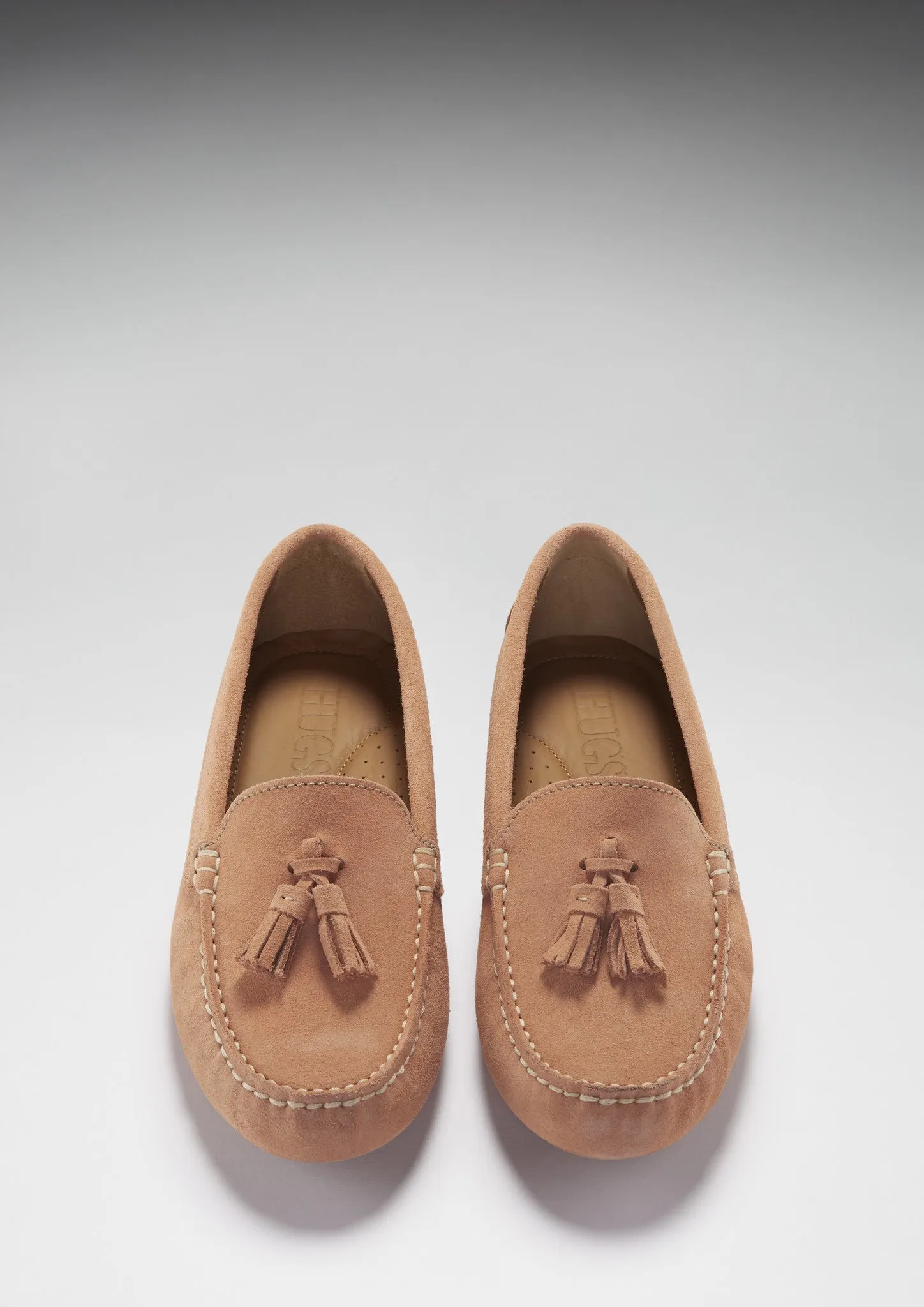 Core Design Women's Tasselled Driving Loafers, peach suede
