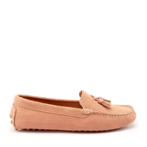 Women's Tasselled Driving Loafers, peach suede Way Guard Stylish Look
