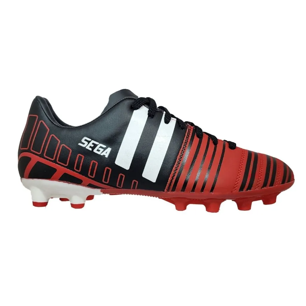 Play Stability Sega Super Leather Football Shoes (Black/Red)