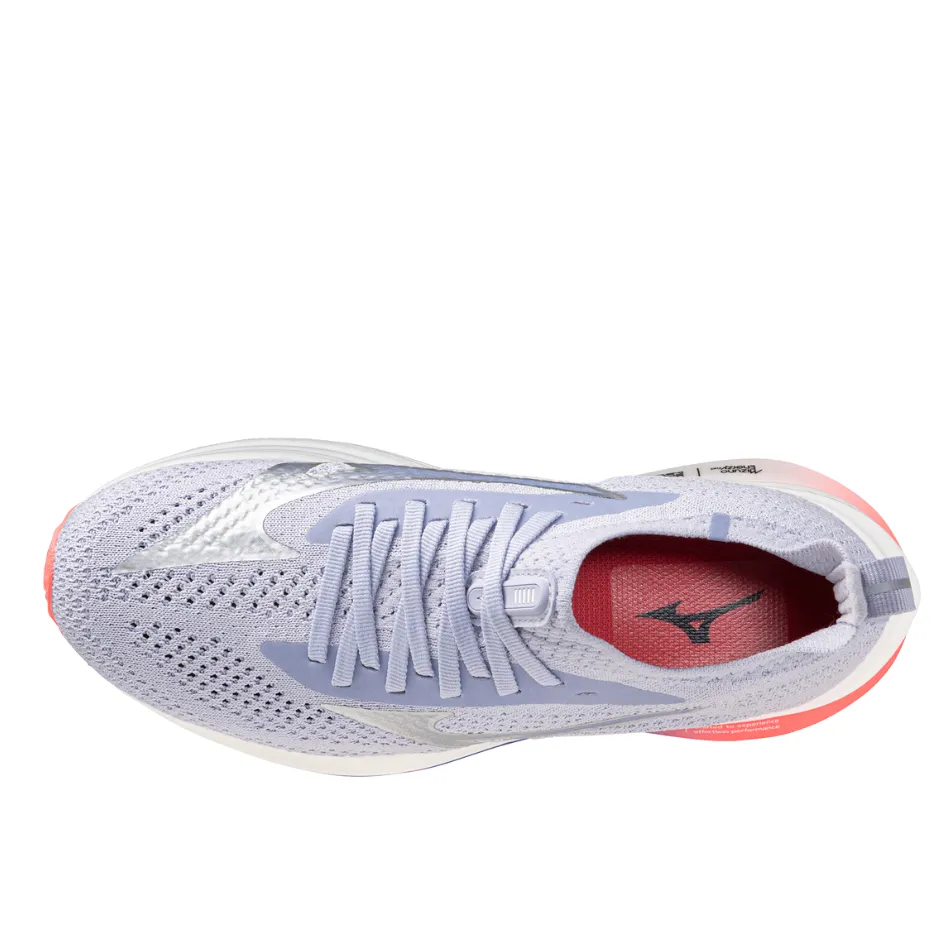 Mizuno Women's Neo Zen Running Shoes in Icelandic Blue/Silver/Striking Coral AW25 running in spring shoes running for fun