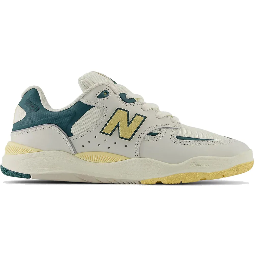 Durable Leather New Balance Numeric 1010 Tiago Lemos Skateboard Shoe - White / New Spruce