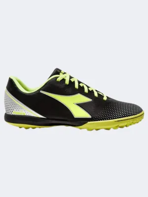 Stamina Build Diadora Pichichi 7 Men Football Shoes Black/Yellow/Silver