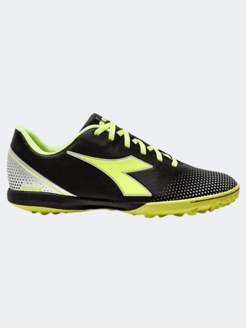 Stamina Build Diadora Pichichi 7 Men Football Shoes Black/Yellow/Silver