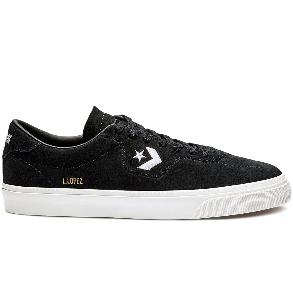 Smooth Soles Creative Style Converse Louie Lopez Pro Ox Suede Shoes - Black / White