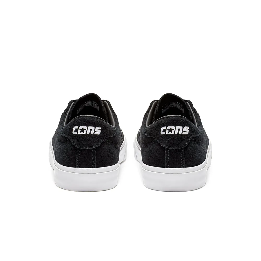Team Player Flexible Uppers Converse Louie Lopez Pro Ox Suede Shoes - Black / White