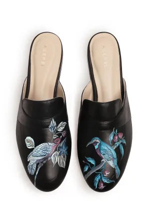 Plum Birds Black Mule Beachside Footwear Heel Cushioning