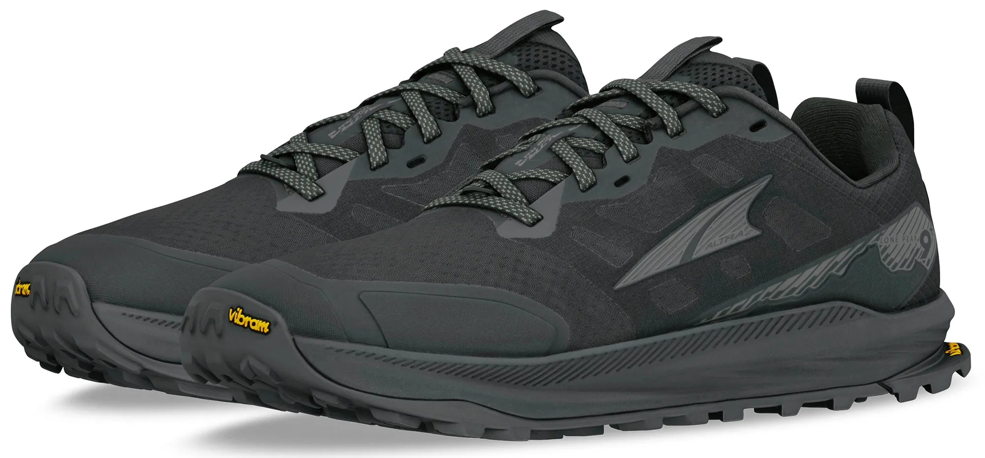Altra Lone Peak 9  Mens Trail Running Shoes - Black Elastic Sling