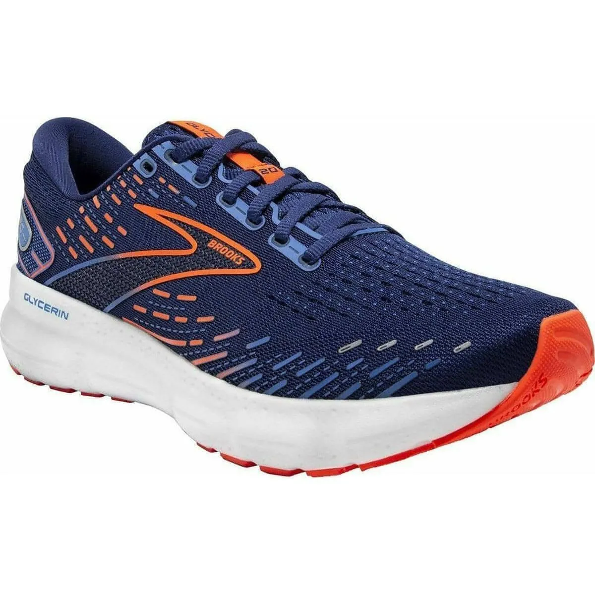 Brooks Glycerin 20 Mens Running Shoes - Blue Dock Easy World Walk