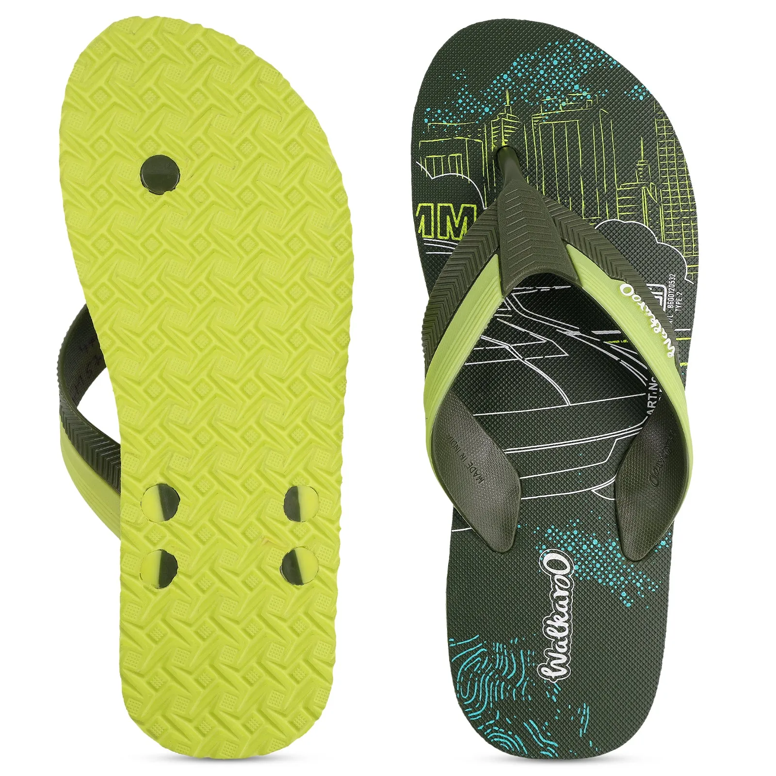 Pool Garden Outfit Outdoor Leisure Outfit Men's Hawai Slippers - HG187 Olive Lemon