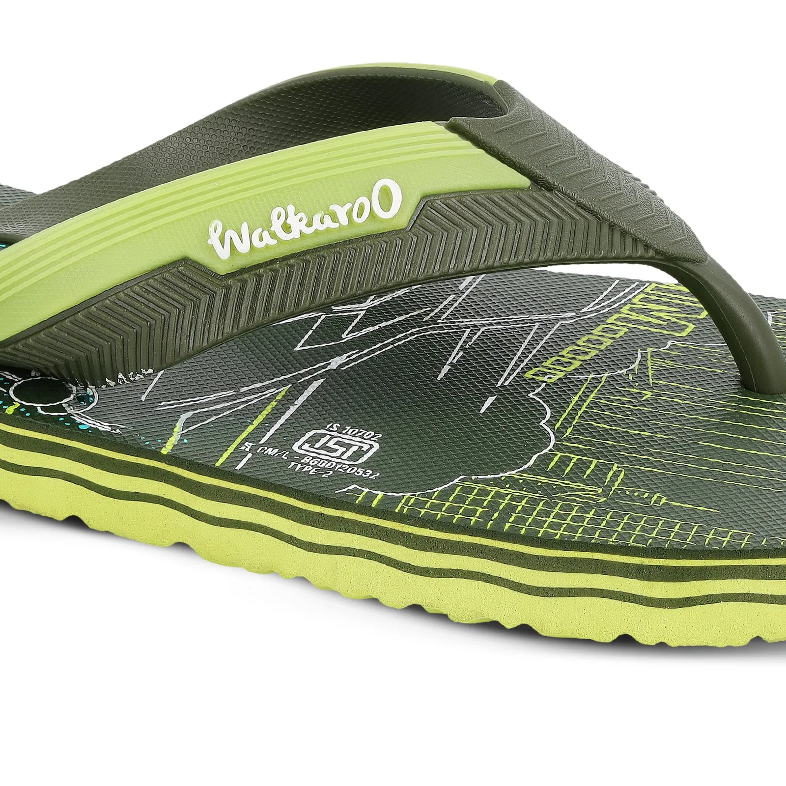 Men's Hawai Slippers - HG187 Olive Lemon Quick Relax Fit Light Steps