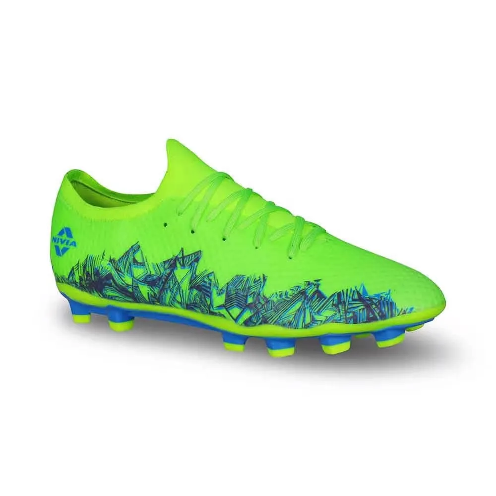 NIVIA Shastra Football Shoes for Men (Green) Forward Motion Ankle Guard