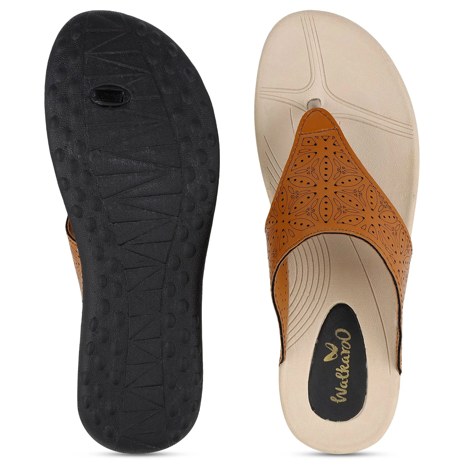 Backless Walkaroo Womens Sandal  - WC4981 Tan
