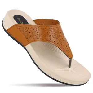 Walkaroo Womens Sandal  - WC4981 Tan Coastal Day Outfit Happy feet