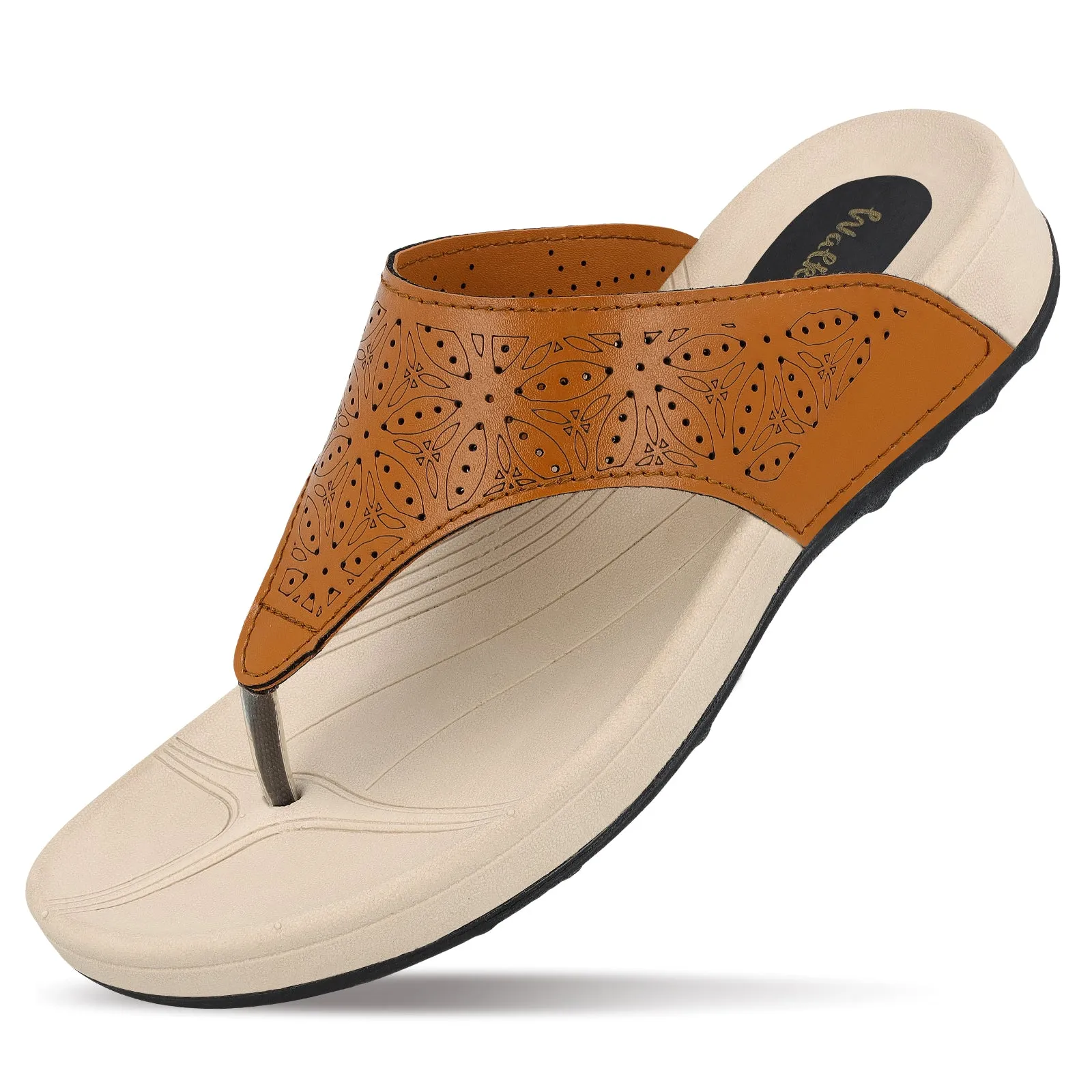 Comfy Soles Easy Access Walkaroo Womens Sandal  - WC4981 Tan