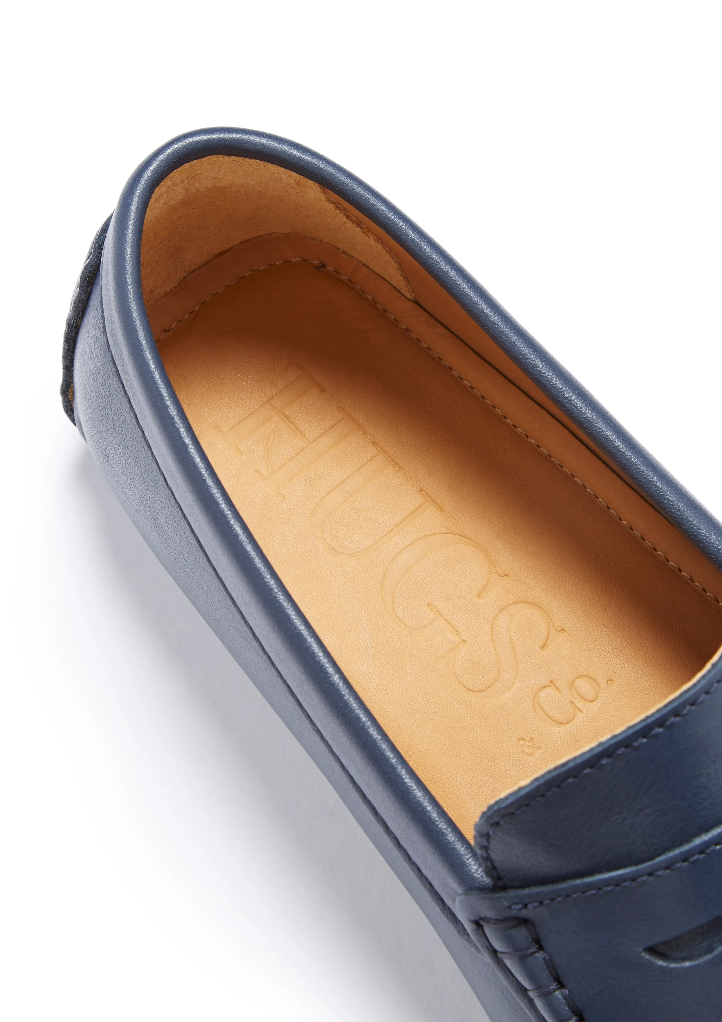 Effortless Slip-On Penny Driving Loafers, french navy leather