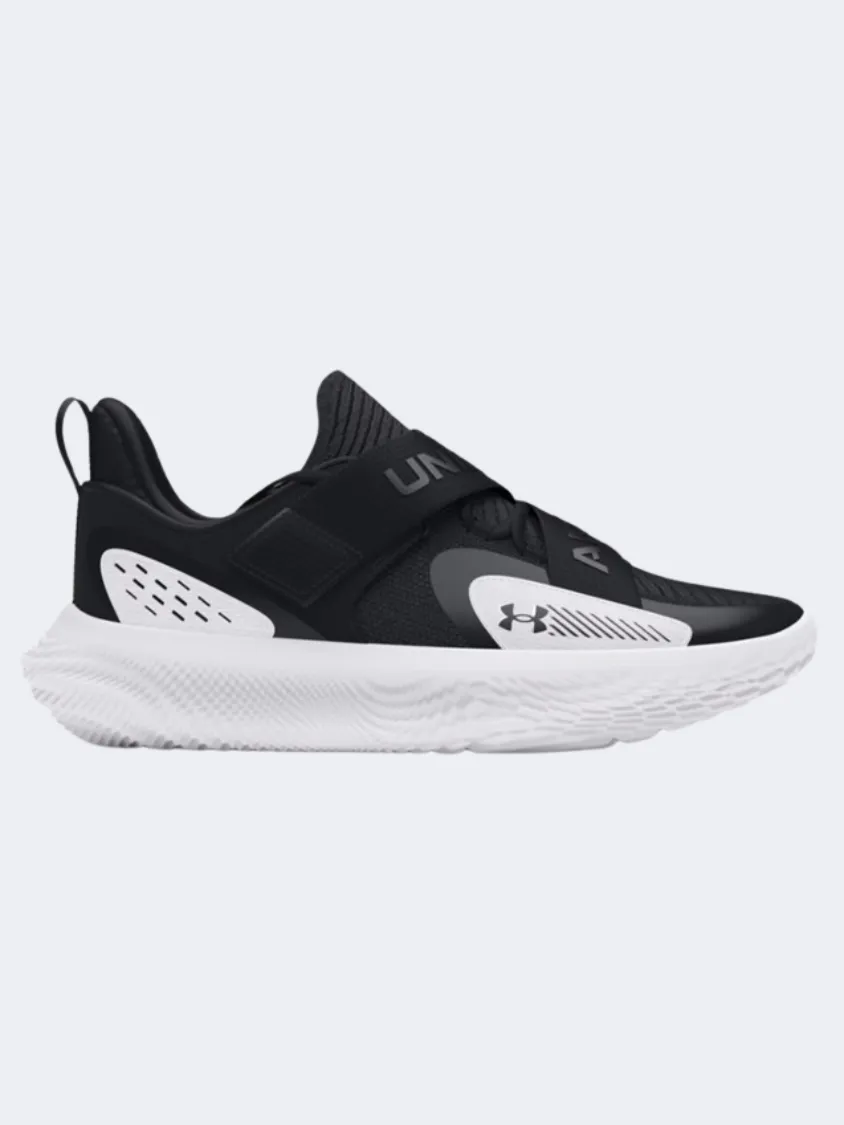 Under Armour Flow Futr X 4 Unisex Basketball Shoes Black/White Quick Play Start Micro Grip Texture