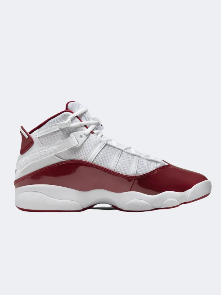 Nike Jordan 6 Rings Men Basketball Shoes White/Red Flexible Game Fit Canvas Fabric