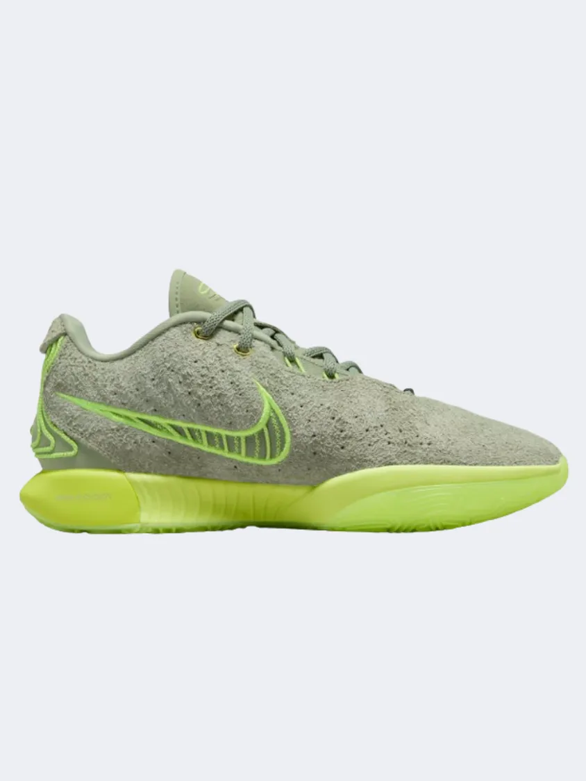 Nike Lebron Xxi Men Basketball Shoes Oil Green/Volt Impact Resistance