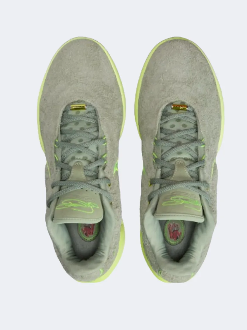 Nike Lebron Xxi Men Basketball Shoes Oil Green/Volt Comfortable Zippers High Energy Return Midsole