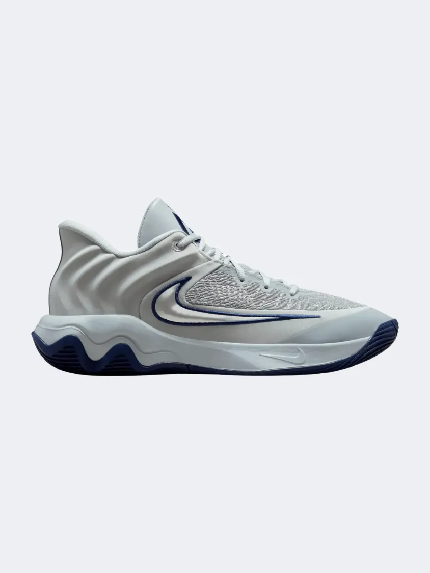 Nike Giannis Immortality 4 Men Basketball Shoes Wolf Grey/Navy Dual Density Foam Layering Impact Absorption Layer