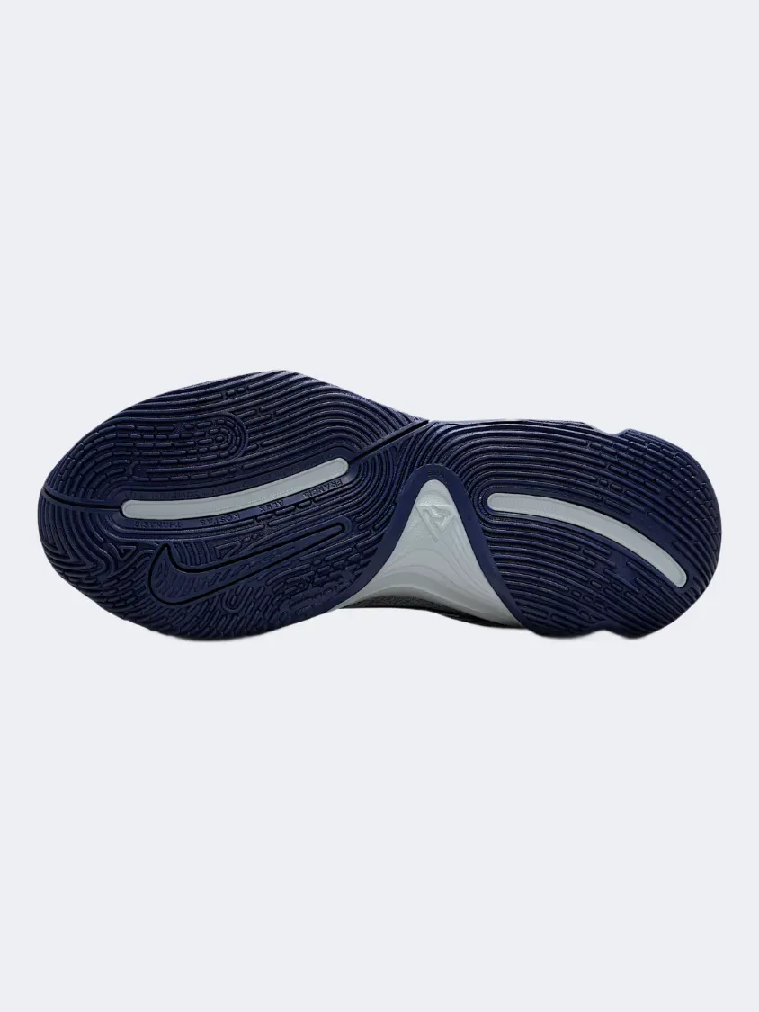 Nike Giannis Immortality 4 Men Basketball Shoes Wolf Grey/Navy Dual Density Foam Layers Reflective details