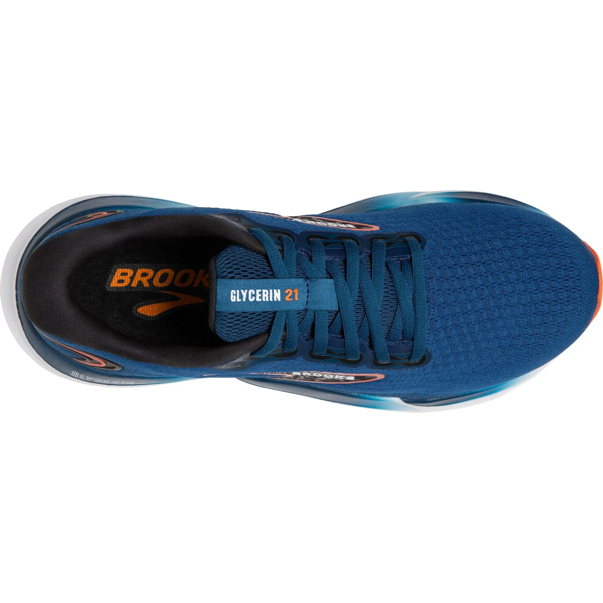 Wave Flow Brooks Glycerin 21 WIDE FIT Mens Running Shoes - Blue