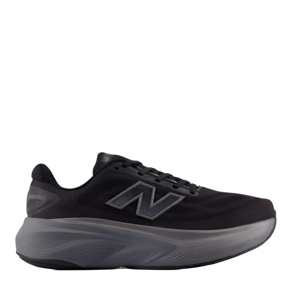 New Balance Men's Fresh Foam X More v6 Running Shoes in Black/Castlerock/Black Metallic AW25 bow - trimmed - design shoes