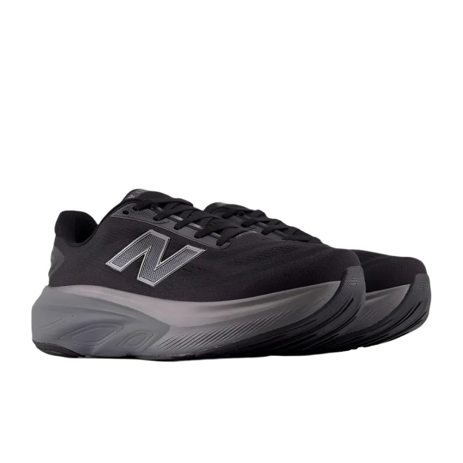 spandex shoes New Balance Men's Fresh Foam X More v6 Running Shoes in Black/Castlerock/Black Metallic AW25