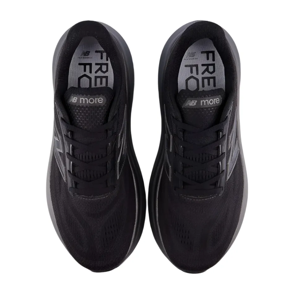 Comfortable Forefoot for fitness New Balance Men's Fresh Foam X More v6 Running Shoes in Black/Castlerock/Black Metallic AW25