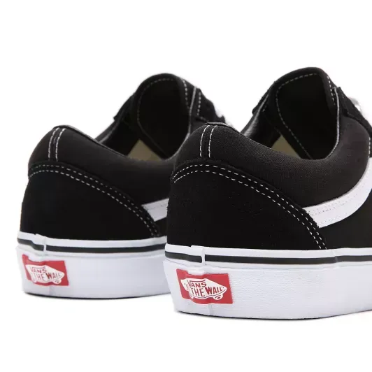 Skate Style Rugged Outsole Vans Skate Old Skool Pro Skateboarding Shoes - Black/White