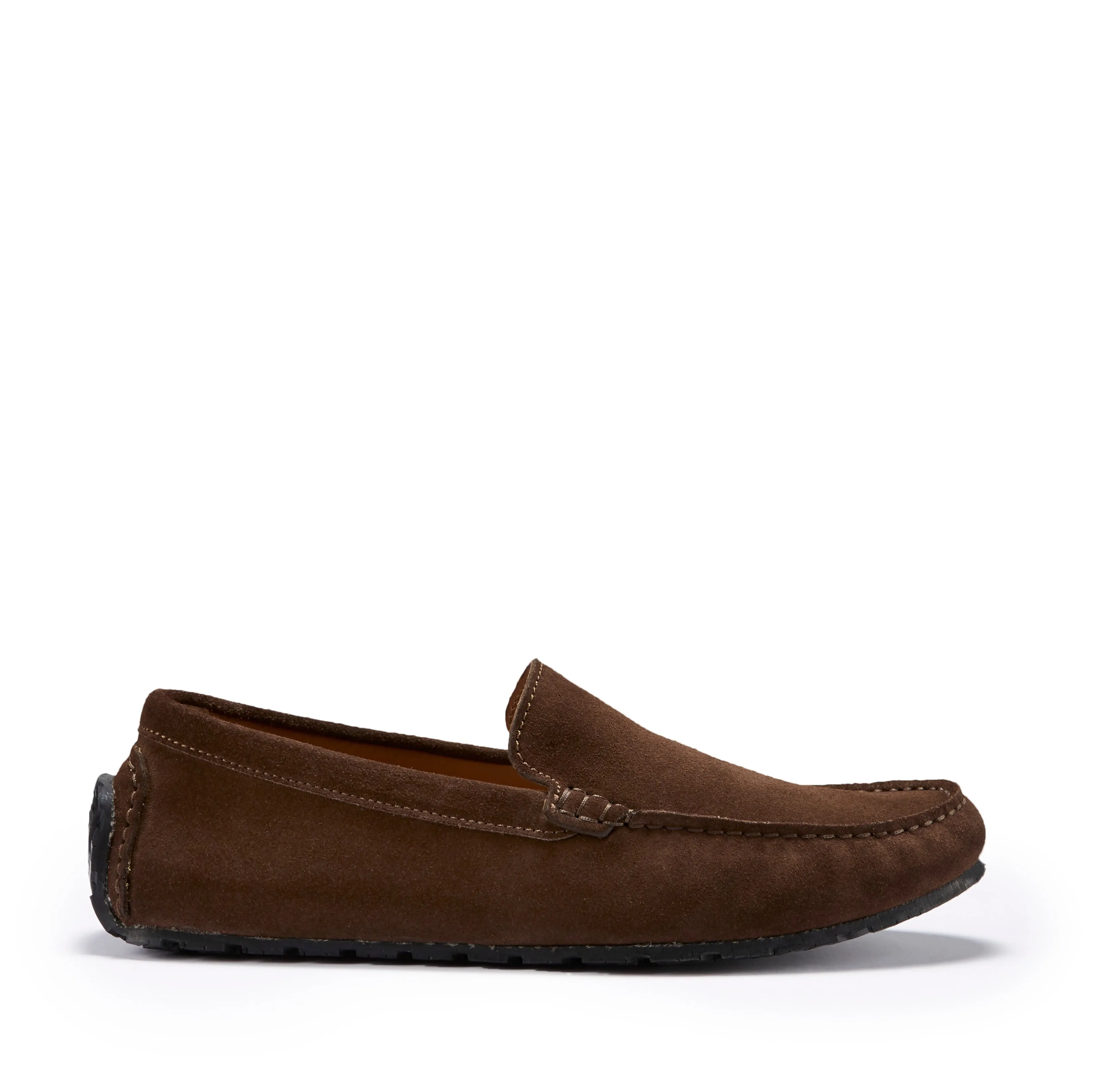 Tyre Sole Driving Loafers, brown suede Fashionable Flats