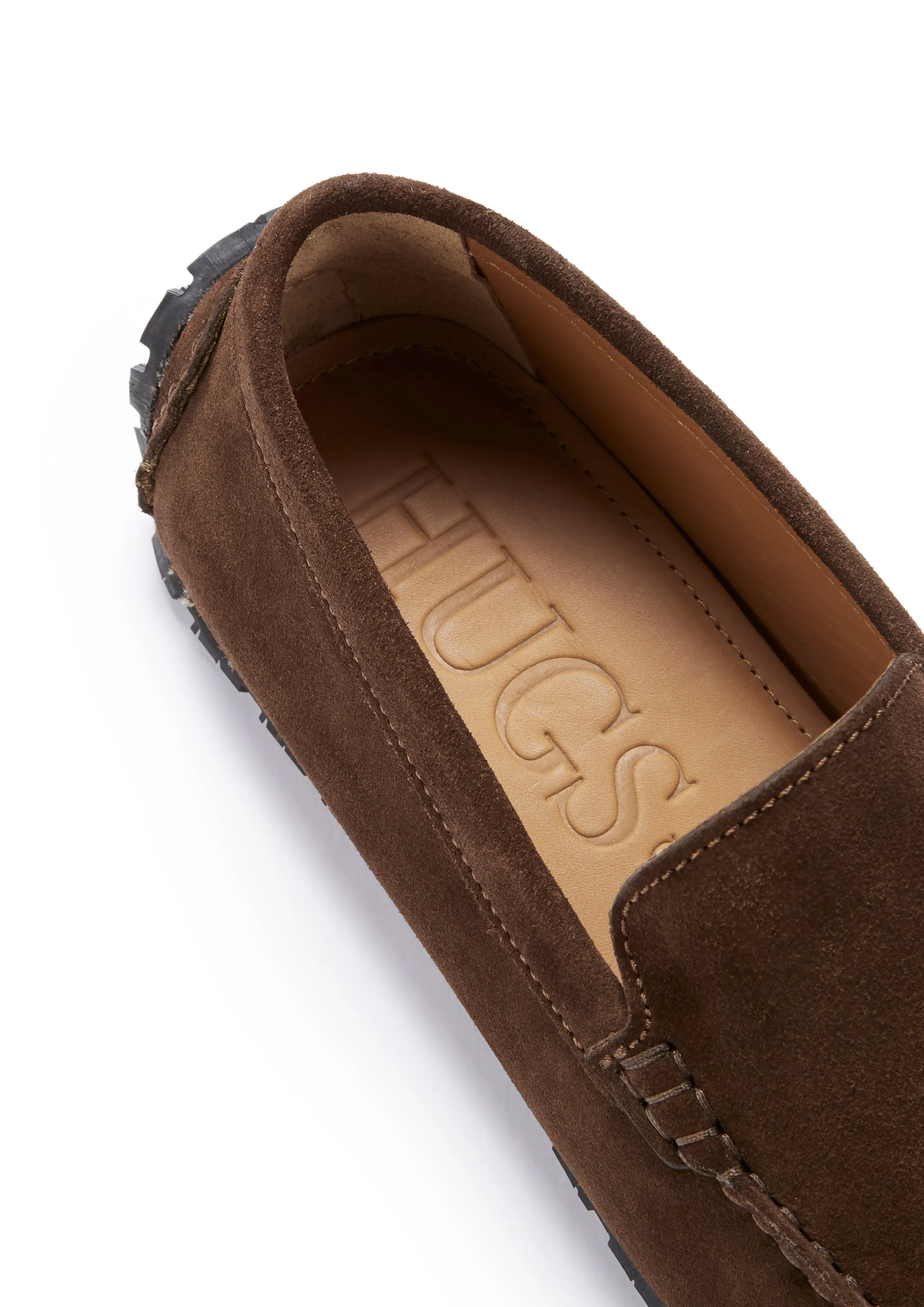 Tyre Sole Driving Loafers, brown suede Evening Calm