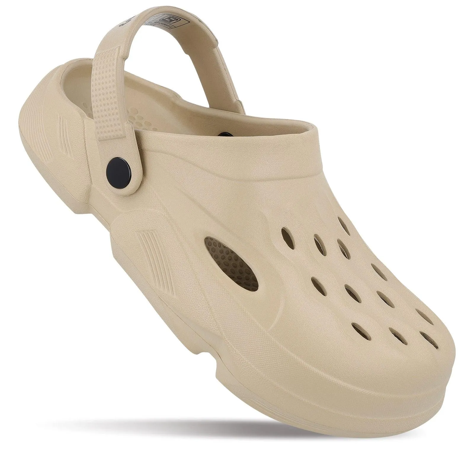 Walkaroo Mens Clogs  - WC8721 Khaki Heel Support Stay Breezy