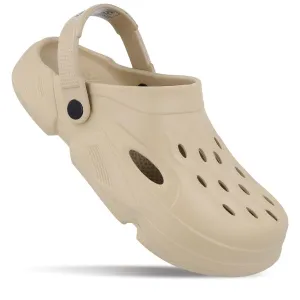 Walkaroo Mens Clogs  - WC8721 Khaki Heel Support Stay Breezy