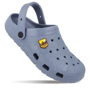 Embroidered Men's Clogs  - WC8801 Cool Grey