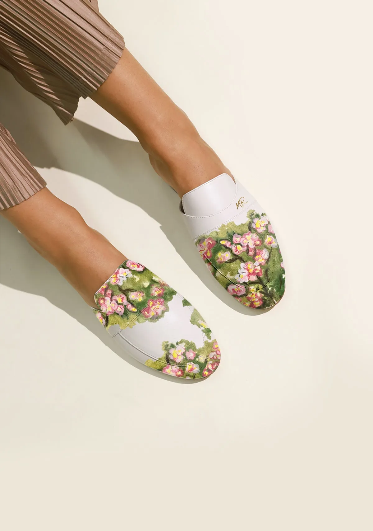 Supportive straps Magnolia White Mule