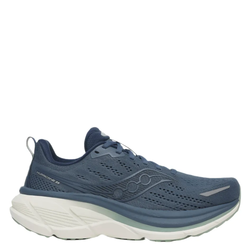 Saucony Men's Hurricane 25 Running Shoes in Dusk/Iceberg AW25 Moisture-wicking fabric weekend convenience