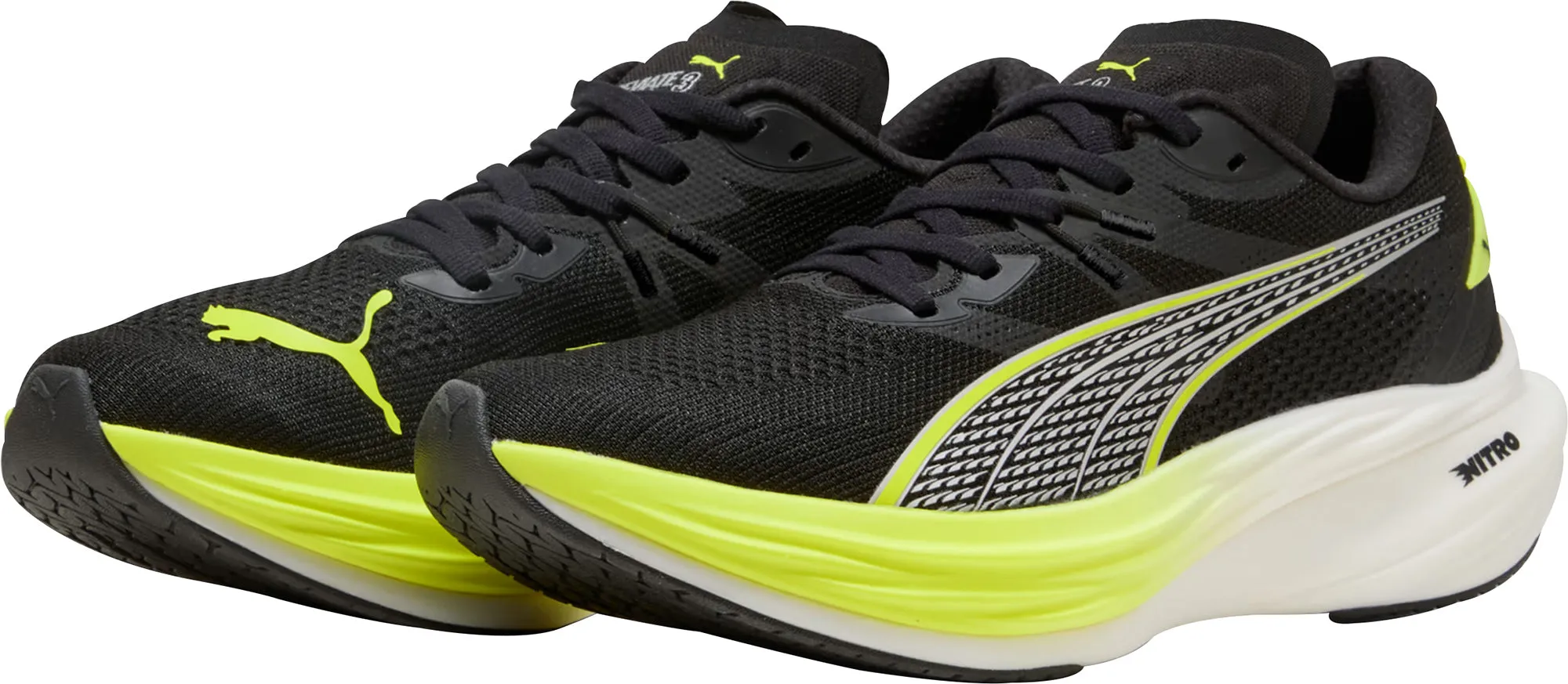 Sport Edge Skate Cool Puma Deviate Nitro 3 Mens Running Shoes - Black