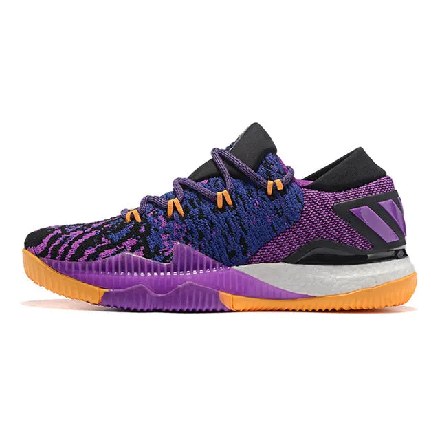 Easy Flow Summer cool Adidas Crazylight Boost Low Men's Basketball Shoes, Purple, Non-slip Breathable