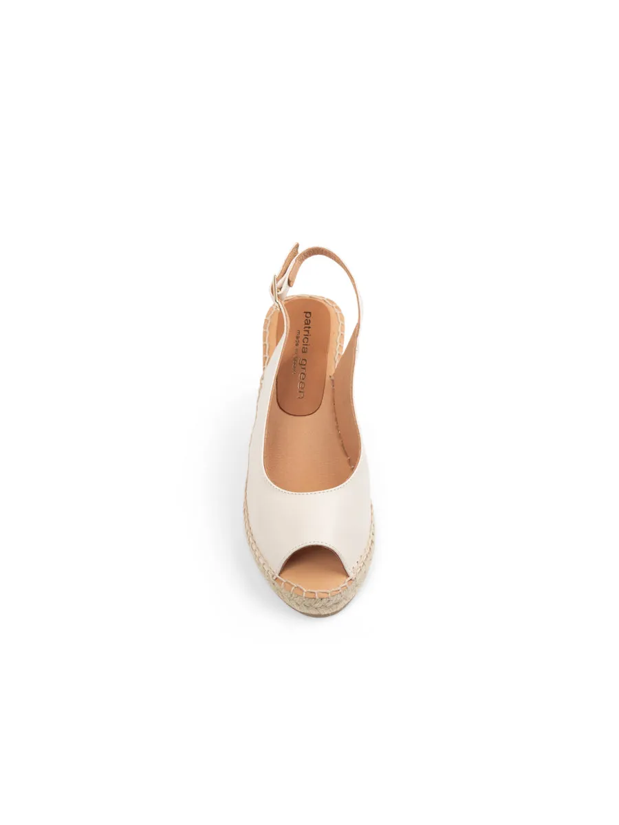 Modern Silhouette Thick sole Peyton Peep Toe Slingback Espadrille