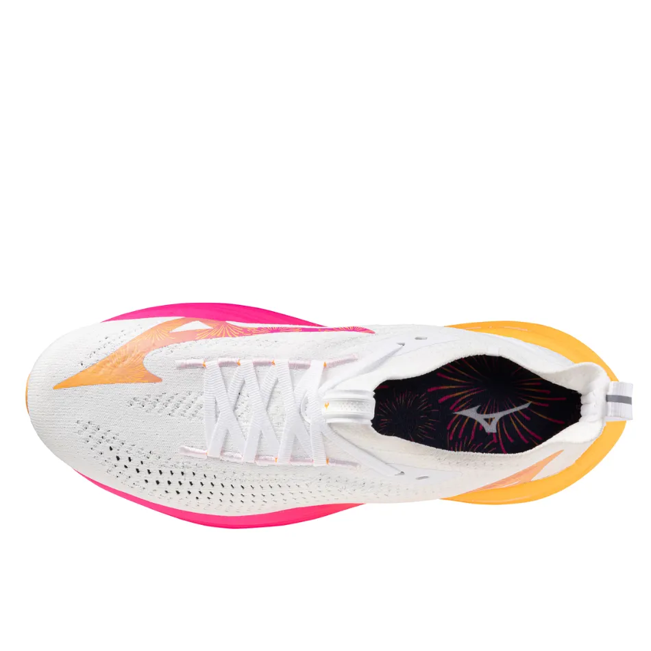 Mizuno Unisex Neo Vista 2 Running Shoes in White/White/Pink Tetra AW25 elegant - style shoes sprint speed