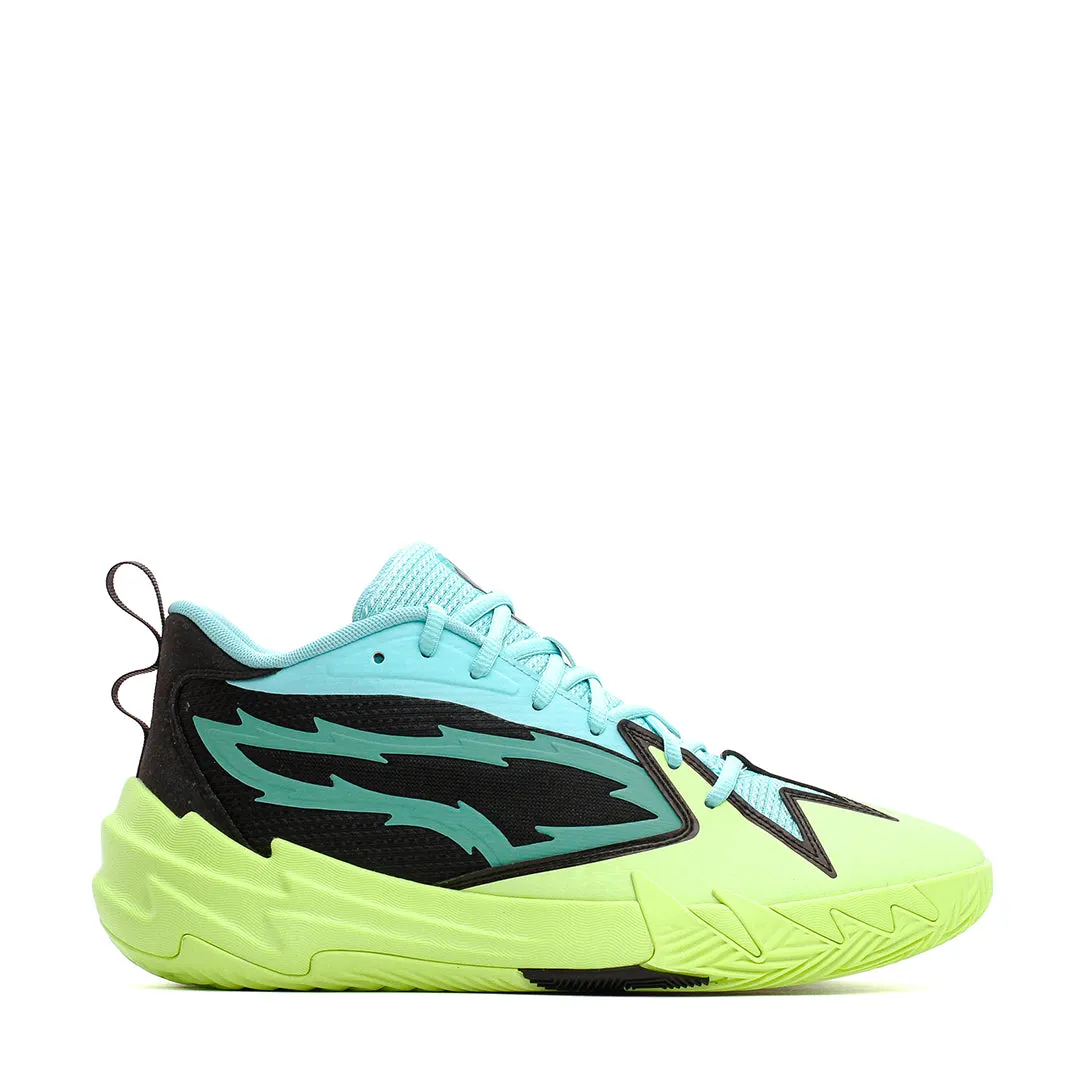 Puma Basketball Men Scoot Zeros Team Green Blue 310415-05 Sneakers Leather Upper