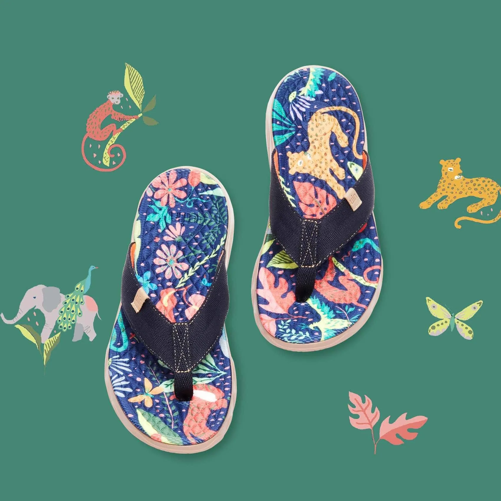 Chill Walk Fit Natural motion Jungle Party Women Majorca Flip Flops