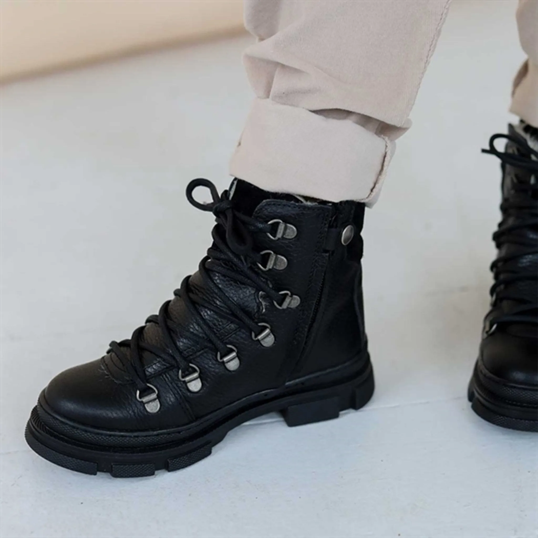 Angulus TEX Boots w. Laces And Zipper Black 2118-101-7202-2185/1163 Snow Treading Snow-Trekking Boots