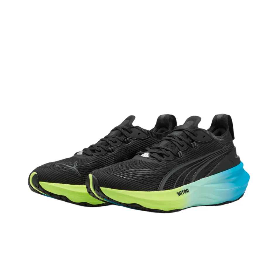 PUMA Men's Foreverrun NITRO 2 Running Shoes in PUMA Black/Fizzy Light/Speed Blue AW25 energy - returning shoes
