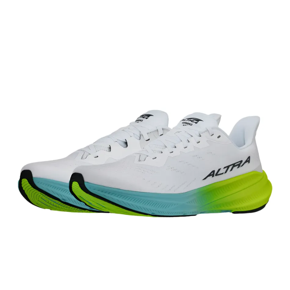 Altra Men's Experience Flow 2 Running Shoes in White/Lime AW25 training routine shoe goal