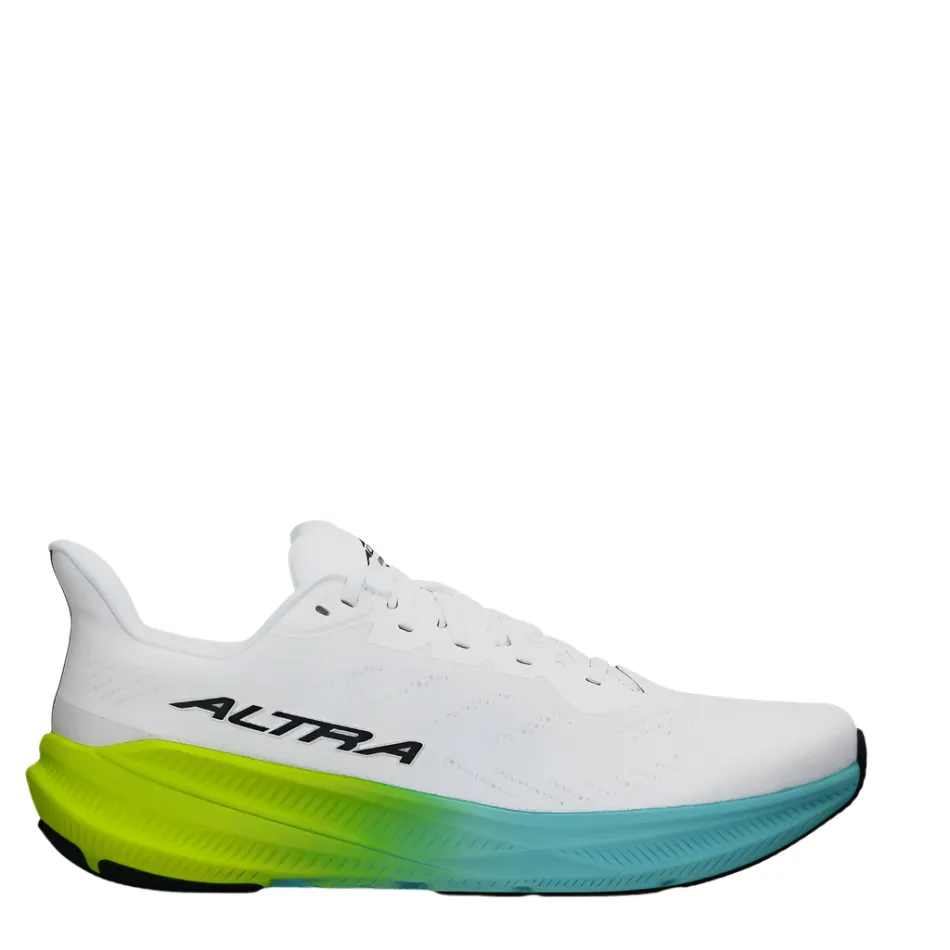 Altra Men's Experience Flow 2 Running Shoes in White/Lime AW25 NylonMesh logo - printed shoes