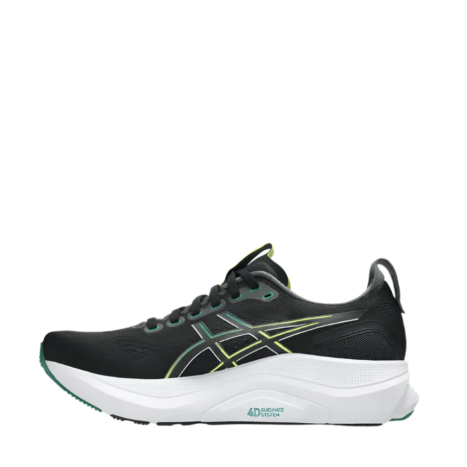 ASICS Men's GEL-KAYANO 32 Running Shoes in Black/Jasper Green AW25 morning